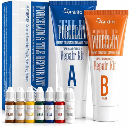 Tile Repair Kit (Color Match), Ceramic & Porcelain Epoxy Putty for Floor | For Chips, Cracks, Holes, Scratches on Porcelain & Ceramic Wall/Floor Tile, Super Bond Ceramic Tile Paste Filler