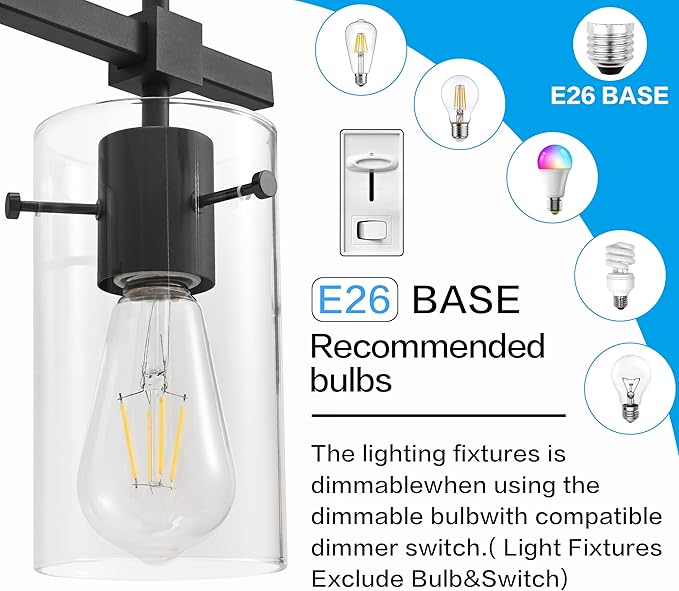 SOLFART Bathroom Light Fixtures Matt Black 5 Lights Vanity Lighting Fixtures Over Mirror Light Fixtures for Bathroom Above Mirror