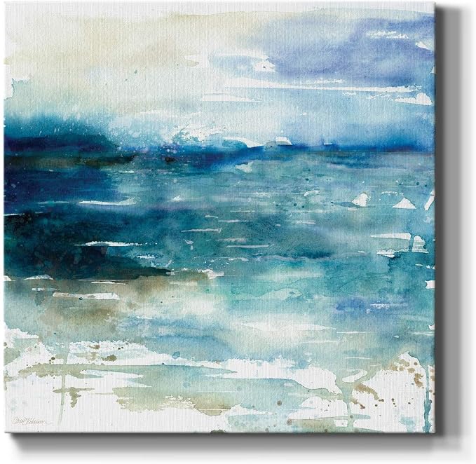 Renditions Gallery Ocean Break Wall Art, Premium Gallery Wrapped Canvas Decor, Ready to Hang, 24 in H x 24 in W, Made in America Print