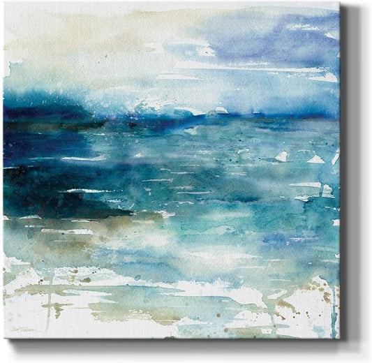 Renditions Gallery Ocean Break Wall Art, Premium Gallery Wrapped Canvas Decor, Ready to Hang, 16 in H x 16 in W, Made in America Print
