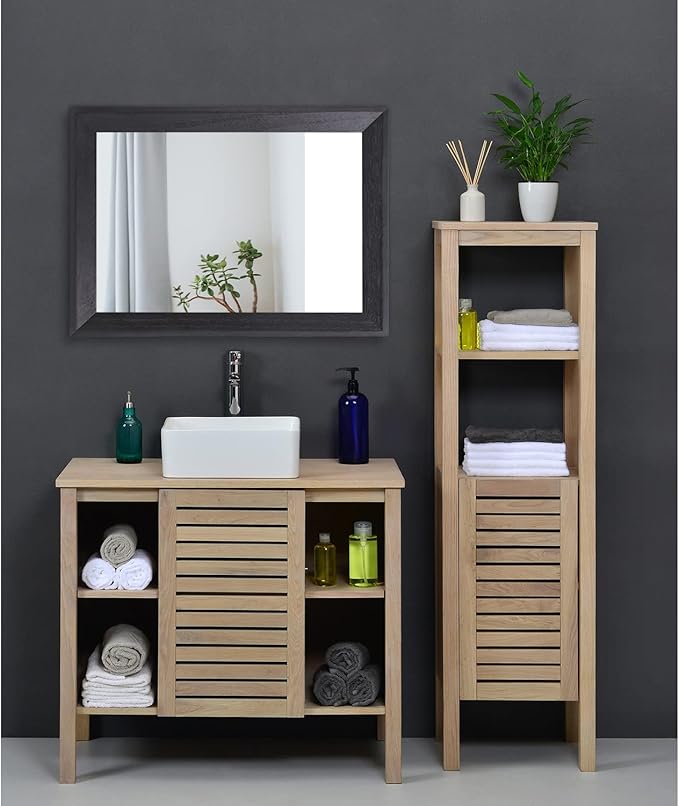 AAZZKANG Black Mirrors for Wall Rectangle Wood Framed Large | Decorative Wall Mirror 20"x16" for Bedroom Bathroom Living Room Dressing Room Entryway