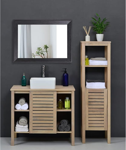 AAZZKANG Black Mirrors for Wall Rectangle Wood Framed Large | Decorative Wall Mirror 20"x16" for Bedroom Bathroom Living Room Dressing Room Entryway