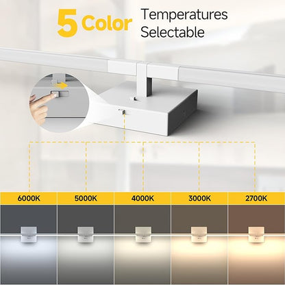 Vanity Lights 32 inch, 4-Level Brightness Built-in Dimmer, 18.5W Dimmable 5CCT Bathroom Light Fixtures Over Mirror, Baked Matte Grey Vanity Lights for Bathroom Mirror Bedroom-FCC & ETL