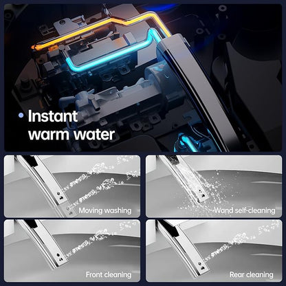 Smart Toilet with Built In Luxury Bidet, Heated Seat,Warm Water and Dryer, Elongated Egg Shape Japanese Toilet with Auto Flush, Auto Open and Close Lid, TEMP Display