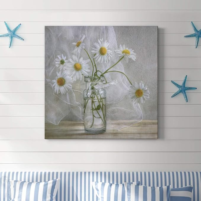 Renditions Gallery Daisies Wall Art, Premium Gallery Wrapped Canvas Decor, Ready to Hang, 32 in H x 32 in W, Made in America Print