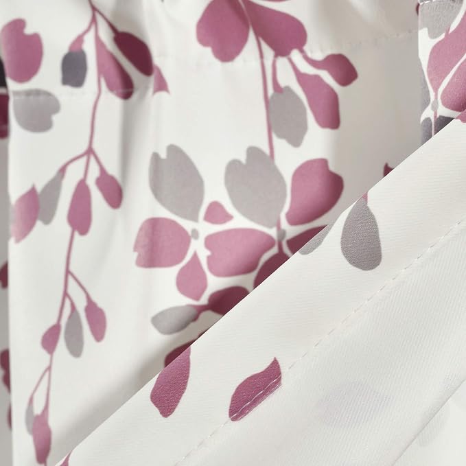 Lush Decor Valance Weeping Flower Light Filtering Window Curtain, Purple & Gray