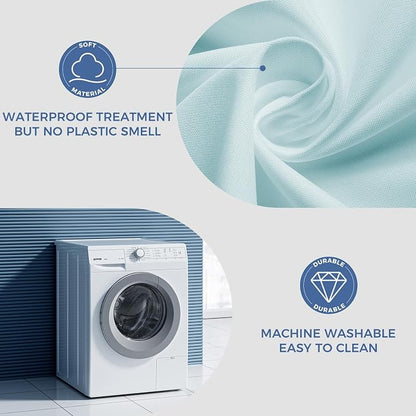 downluxe Waterproof Fabric Shower Curtain Liner, Soft Cloth Shower Liner with Magnets, Machine Washable & Hotel Quality Bathroom Curtain, 70" W x 72" L, Blue