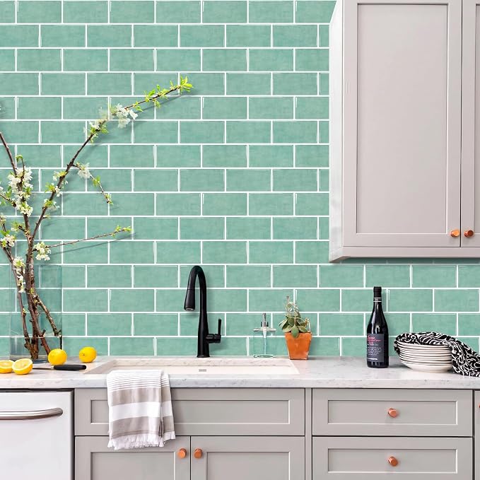 STICKGOO 10-Sheet Subway Tile Peel and Stick Backsplash, Self Adhesive Vinyl Wall Tiles, Stick on Backsplash for Kitchen and Bathroom(Thicker Design)