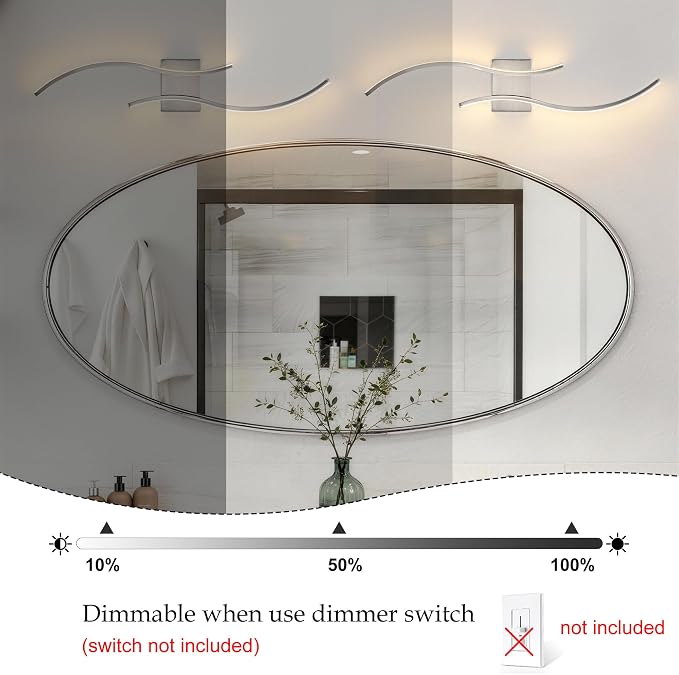KARTOOSH Hardwired LED Vanity Lights for Bathroom | 2 Pack 31.5 Inch, 3CCT Dimmable, Waterproof, Rustproof, Bathroom Light Fixtures Over Mirror