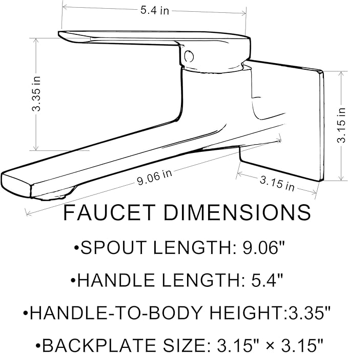 Modern Wall Mount Bathroom Faucet – Matte Black,Solid Brass Single Handle with Flip Aerator (2 Flow Modes), Rough-in Valve for Concealed Installation