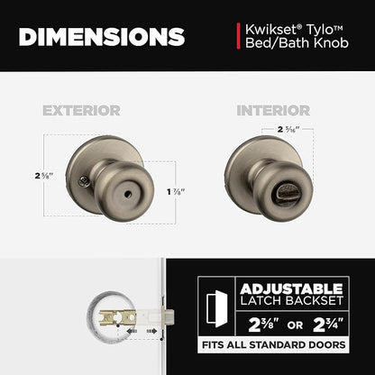 Kwikset 93001-869 Tylo Bed & Bath Knob in Antique Brass, Privacy (Pack of 6)