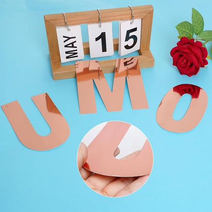 DIY Banner Kit with Letters Bright Rose Gold Customizable Birthday Banners Graduation Banner Custom Party Hanging Banners for Graduation Wedding Party Baby Shower Decoration (Bright Rose Gold)