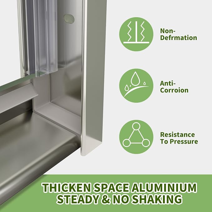ACE DECOR Double Sliding Shower Door, 50"-54" W x 70" H, Chrome Finish | Bypass Semi-Frameless Shower Doors, 6mm Clear SGCC Tempered Glass, Easy-Clean Nano Coating&Leak-proof&Reversible Installation