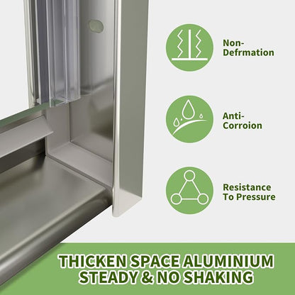 ACE DECOR Double Sliding Shower Door, 56"-60" W x 70" H, Chrome Finish | Bypass Semi-Frameless Shower Doors, 6mm Clear SGCC Tempered Glass, Easy-Clean Nano Coating&Leak-proof&Reversible Installation