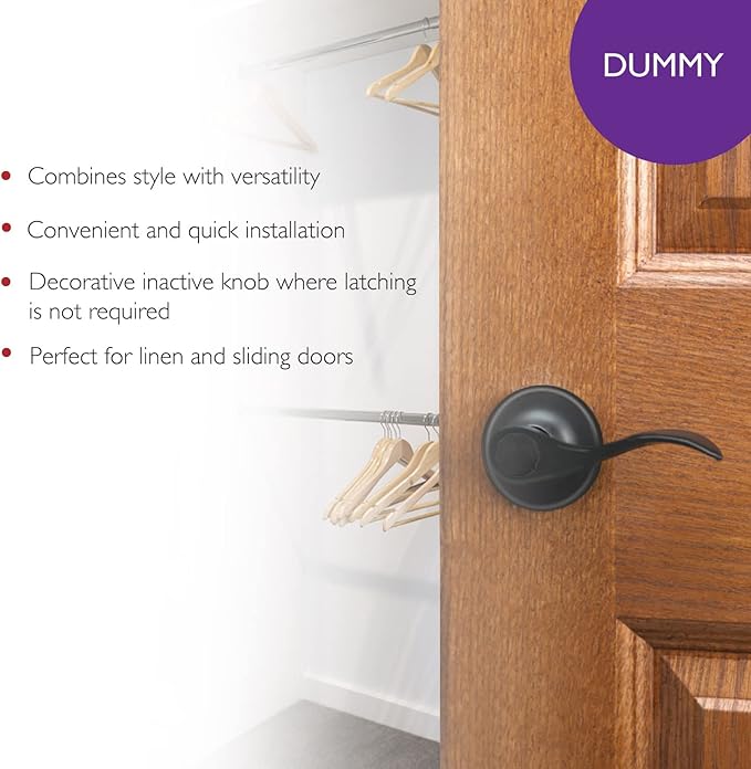 Design House 778878 Springdale Dummy Door Lever Matte Black