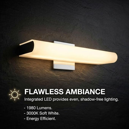 Mendizabal LED wall Lights for Bathroom, Vanity, Bedroom, Living Room, Kitchen Satin Nickel Indoor wall Light Fixture Over Mirror, Bath Lights, Indoor wall Lighting, Energy efficient LED Light