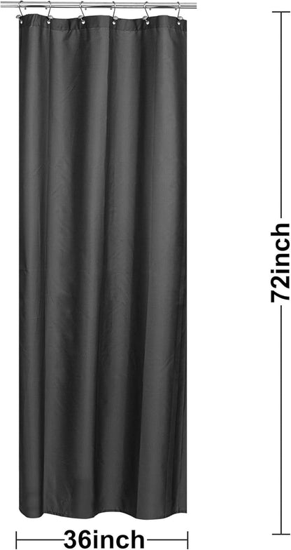 N&Y HOME Fabric Shower Stall Curtain or Liner 36 x 72 Inches - Hotel Quality, Machine Washable, Water Repellent - Graphite Gray, 36x72