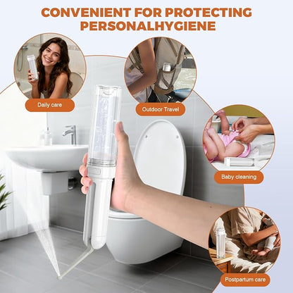 Portable Bidet for Travel Electric Bidet Sprayer with Universal Adapter | 3 Pressure Modes Rechargeable Electric peri bottle 180 ml Waterproof Handheld Bidet for Women Men Personal Hygiene