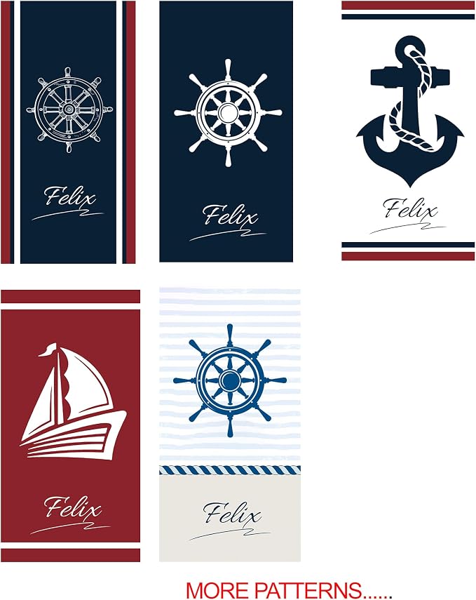 JML Personalized Beach Towel with Name, Custom Anchor Beach Towel, Customized Microfiber Pool Towel, Quick Dry & Absorbent Swim Towel for Adult,Anniversary, Birthday, Summer Holiday,Vacation