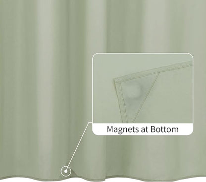 ALYVIA SPRING Stall Waterproof Fabric Shower Curtain or Liner Sage, 36x72 | 2 Magnets, Soft Cloth & Hotel Quality, Machine Washable, Light-Weight, Stall Size