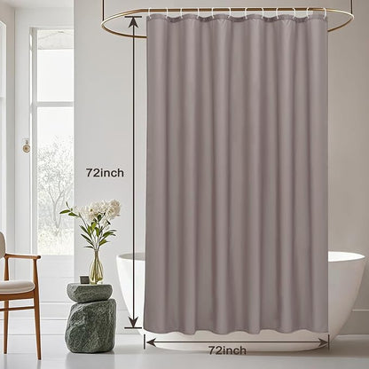 AooHome Standard Size Shower Curtain, Polyester Durable Solid Shower Curtain for Hotel with Hooks, Weighted Hem, Waterproof, Chocolate, 72x72 Inch