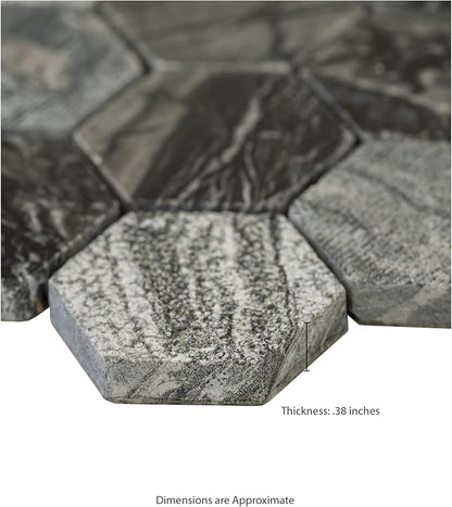 MSI Henley Hexagon Natural Marble Tile for Kitchen Backsplash, for Bathroom, Accent Wall Tile, and Shower Tile, 11.81 in. x 12 in. Mesh-Mounted Mosaic Tile (9.8 sq. ft./case)