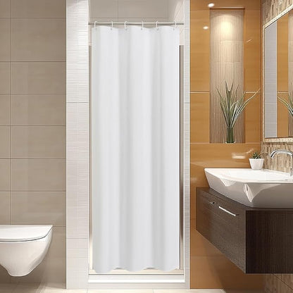 Waterproof Fabric Shower Curtain,No Liner Needed,36x72,White | 2-in-1 Design,Linen Textured,100% Waterproof TPU-Laminated Backing,Magnetic Weighted,Machine Washable,For Bathroom,Hotel