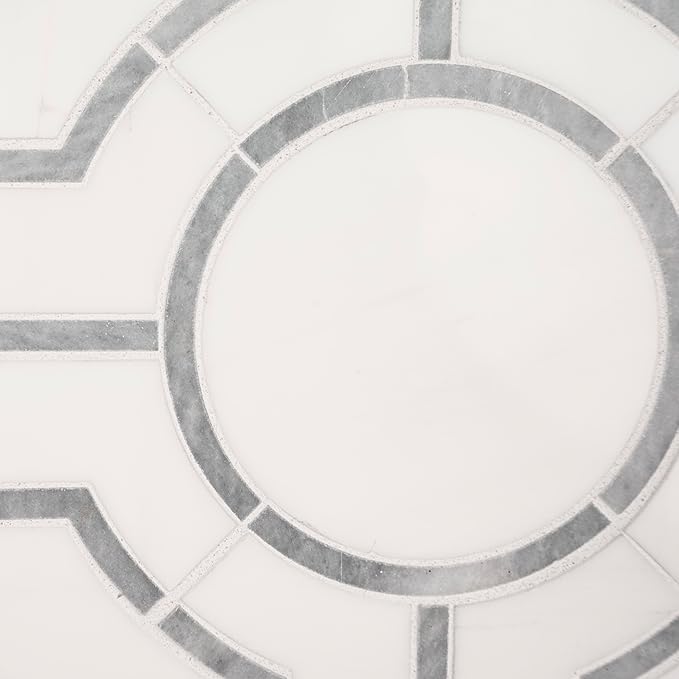 MSI Bianco Dolomite 10 in. x 10 in. Regency Polished Marble Tile for Kitchen Backsplash, Floor Tile, Wall Tile for Bathroom, Shower Wall Tile, Mesh Mounted Mosaic Tile