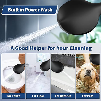 Airlex Shower Head Rain Shower Head with Handheld Spary, High Pressure Rainfall Showerhead and 4 Modes Handheld Shower Heads Built-in Power Wash with 71 Inch Stainless Steel Hose, 10'' Matte Black