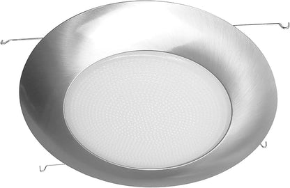 NICOR Lighting 6 inch Nickel Recessed Shower Trim with Albalite Lens (17505NK)