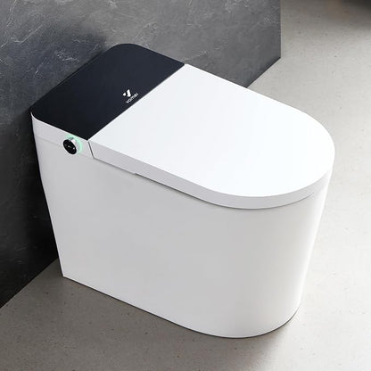 One Piece Toilet, Modern Bathroom Tankless Toilets Bowl, Updated PP Lids & Dual 1.0/1.28 GPF Foot Sensor Power Flush, 18 inch Comfort ADA Height Soft Closing Seat, 12" Rough-in, CEC Certified