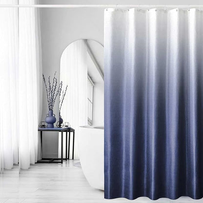 Navy Blue Ombre Fabric Shower Curtain for Bath Decor, 72 x 72 | Navy Blue Gradient Fabric Shower Curtain, Cloth-Textured Bathroom Curtains Shower Set, Water Repellent and Machine Washable