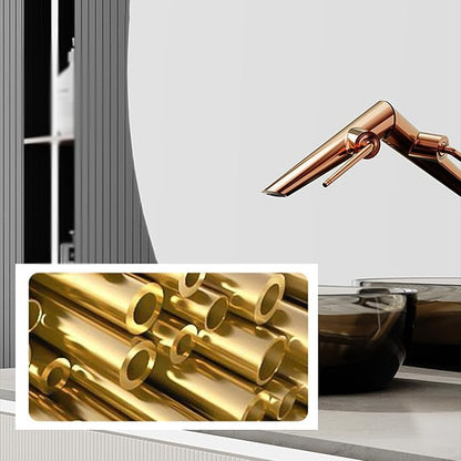 BiaoTeng Concealed Wall Mounted Bathroom Faucet Single Handle Hot and Cold Faucet for Bathroom Sink Brass 1 Hole Grey