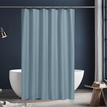 N&Y HOME Fabric Shower Curtain or Liner with Magnets, Blue Fog | Hotel Quality, Washable, Water Repellent, Light Blue Cloth Shower Curtain with Grommets for Bathroom, Standard Size