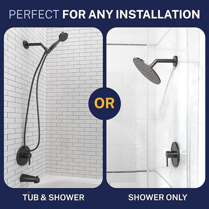 HammerHead Showers Solid Metal Single-Handle Trim Kit with Rough-In Shower Valve, Volume and Temperature Control, Pressure Balance, Oil Rubbed Bronze