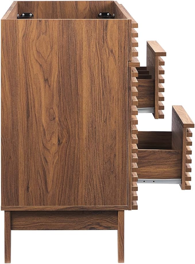 Modway Render 48" Single Sink Compatible (Not Included) Bathroom Vanity Cabinet in Walnut