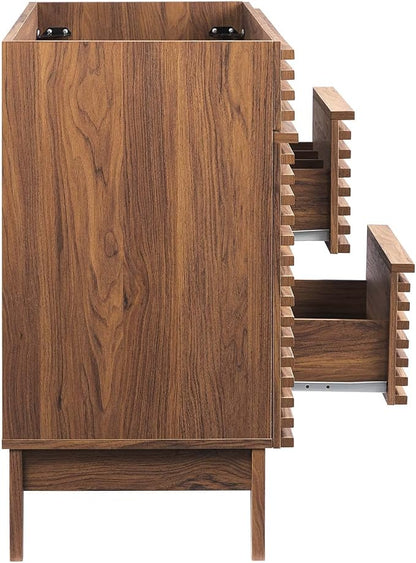 Modway Render 48" Single Sink Compatible (Not Included) Bathroom Vanity Cabinet in Walnut