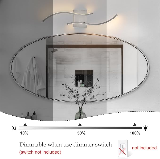 KARTOOSH Hardwired LED Vanity Lights for Bathroom | 1 Pack 23.6 Inch, 3CCT Dimmable, Waterproof, Rustproof, Bathroom Light Fixtures Over Mirror