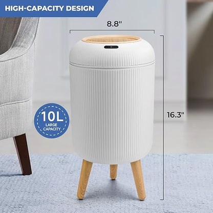 Pukomc Smart Sensor Wastebasket, Convenient and Hygienic Easy to Use | Technology Sensor Waterproof Wastebasket Plastic Trash Can for Kitchen, Bathroom, Bedroom, Living Room, Office and Outdoor