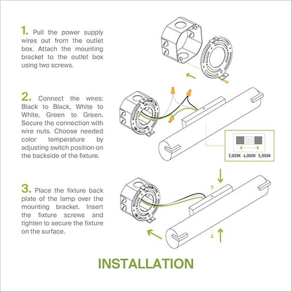 ASD LED 18" Vanity Wall Mount Light Fixture, Linear Bathroom Lighting Bar | 3CCT, Dimmable, Energy Star, ETL Listed | 20W 1500LM 3000-5000K 120V | Long Tube Bath Sconce Over Mirror | Nickel, 4 Pack