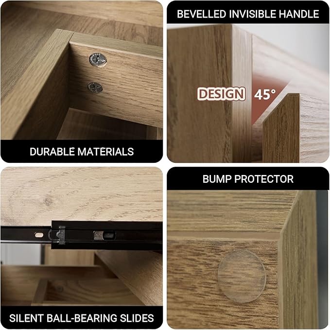 Floating Bathroom Vanity Without Sink Wall Mounted Cabinet with 2 Soft-Close Drawers and Doors, Moisture-Resistant MDF,Large Storage for Small Space (36")