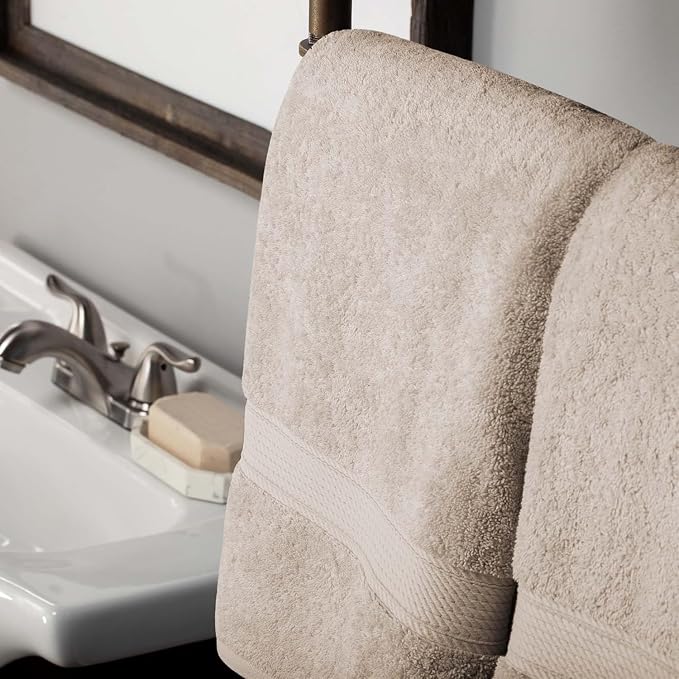 SUPERIOR Egyptian Cotton Ultra Plush & Absorbent, 10 Piece Set, Stone | Quick Dry, Soft Luxury Towel Set, Bath Essentials, Guest Bath, Spa, 2 Bath, 4 Hand, 4 Face Towels, Madeline Towels