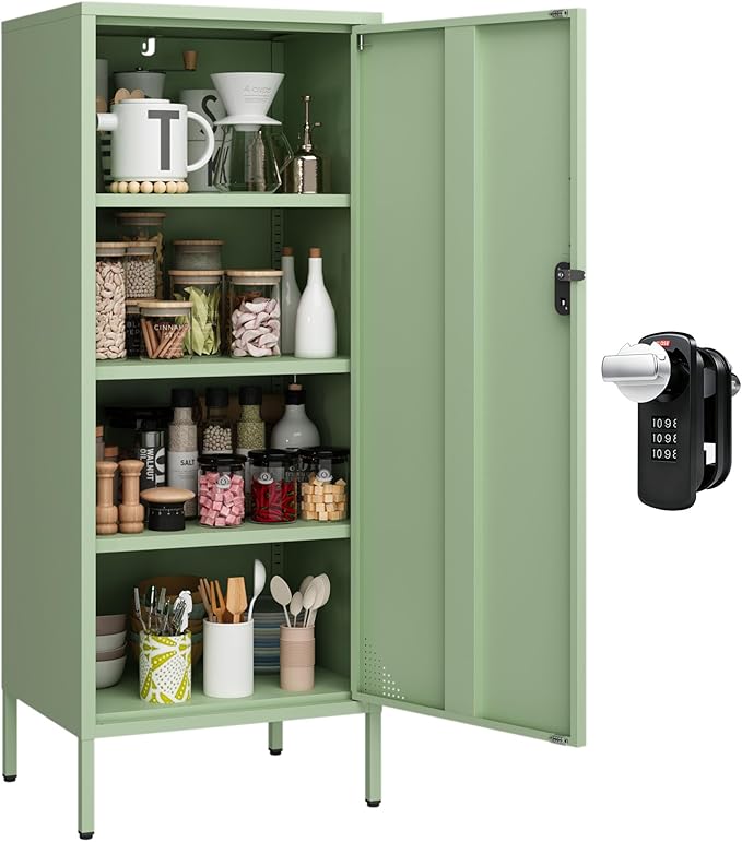 Metal Lokcer Cabinet (Green, 19.69" D x 15.75" W x 49.21" H)