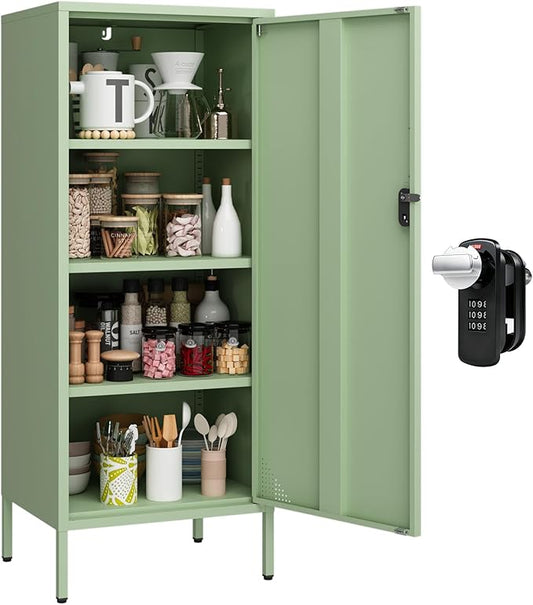 Metal Lokcer Cabinet (Green, 19.69" D x 15.75" W x 49.21" H)