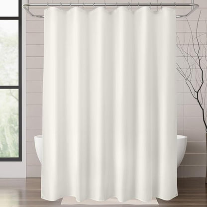 Titanker Fabric Shower Curtain Liner Washable, 70 x 72 Inches, Cream Shower Liner Fabric with 2 Magnets, Bathroom Polyester Shower Liner Waterproof Soft Lightweight, Cream
