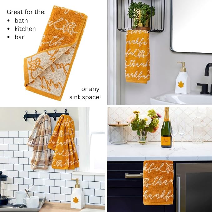 SKL Home Seasonal Jacquard Hand Towel Gift Set, 6 Count, Multicolored