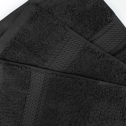 Superior Egyptian Cotton Plush & Absorbent, Face Towel Set of 6, Black | Quick Dry, Soft Luxury Towel Set, Bath Essentials for Bathroom, Guest Bath, Spa, 6 Piece Face, Madeline Towels