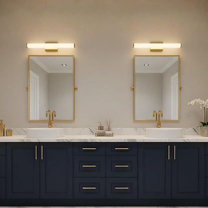 24 Inch Modern LED Vanity Light, Brushed Gold Bathroom Lighting Fixture, 3000K Warm White Light Bar for Mirror (22W, 1760Lumens, CRI>90, ETL Listed)