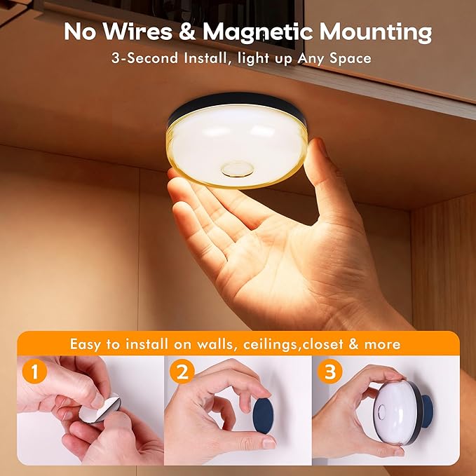 Rechargeable Shower Light for Inside Shower, 15 Color Changing Waterproof Lights for Shower Bathroom with Remote Timer Dimmable, Wireless Mood Lighting for Bathroom Closet Bedroom,Livingroom,2 Pack