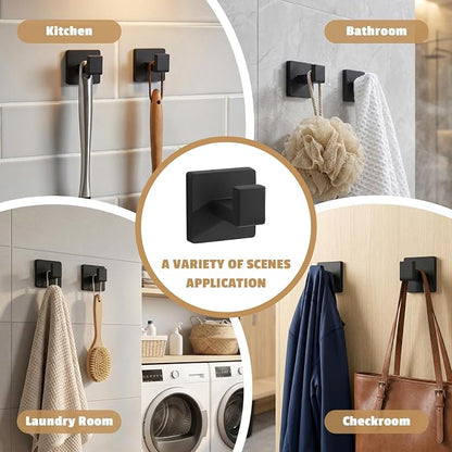 5-Pieces Matte Black Bathroom Accessories Set, 24 Inch Bath Towel Bar Set, SUS 304 Stainless Steel Bathroom Hardware Set, Towel Racks for Bathroom Wall Mounted